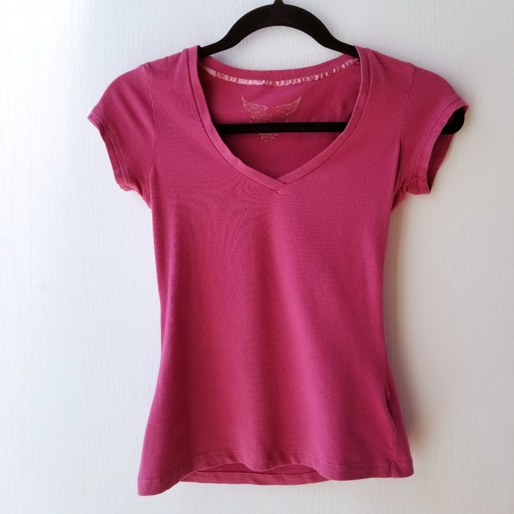 American Rag - Pink V-Neck T-Shirt